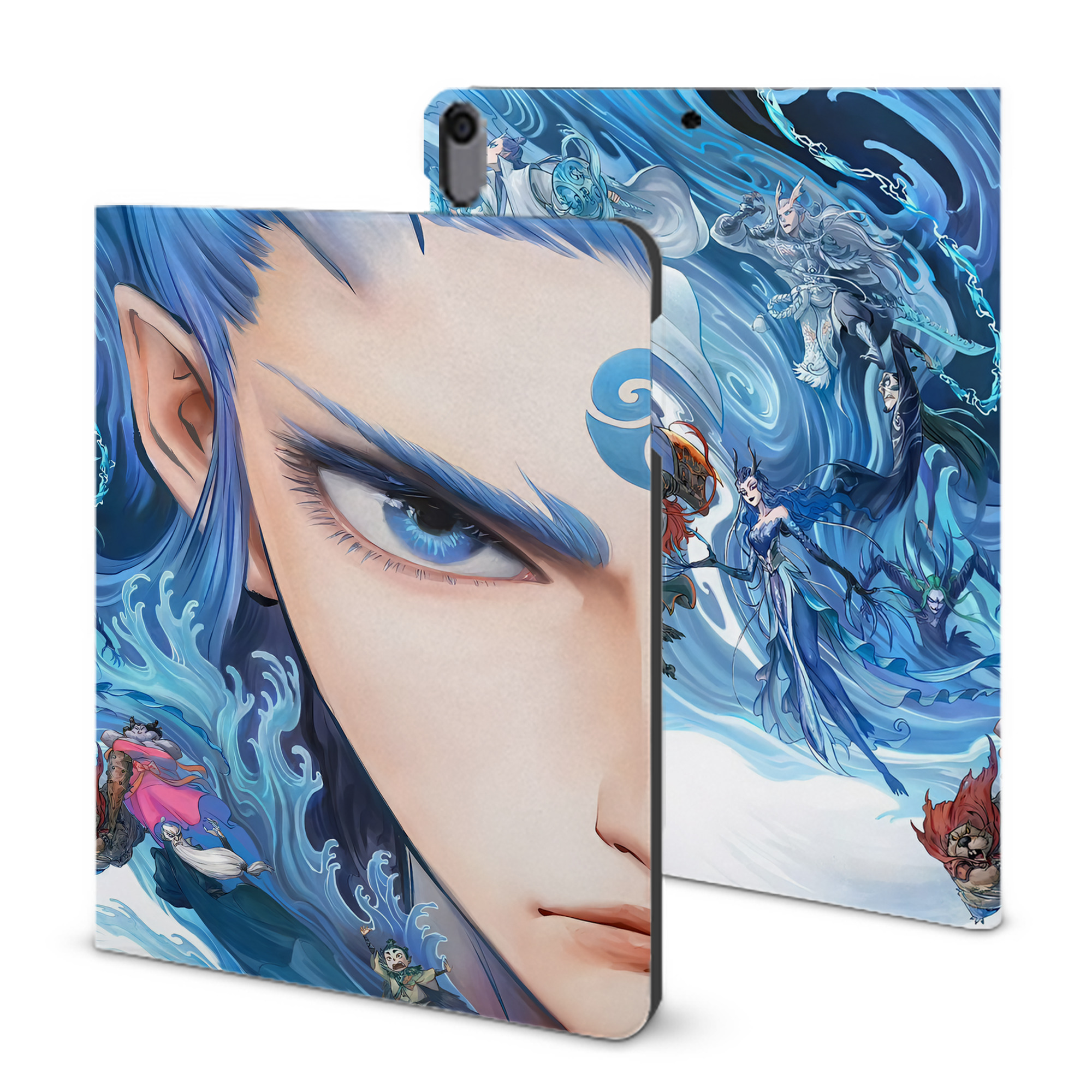 （画像用） Ne Zha 2 ナタ 魔童の大暴れ IPad ケース ブック型 PUレザー TPU 耐衝撃 軽量 薄型 ペン収納なし 全面保護 IPad 各モデル対応